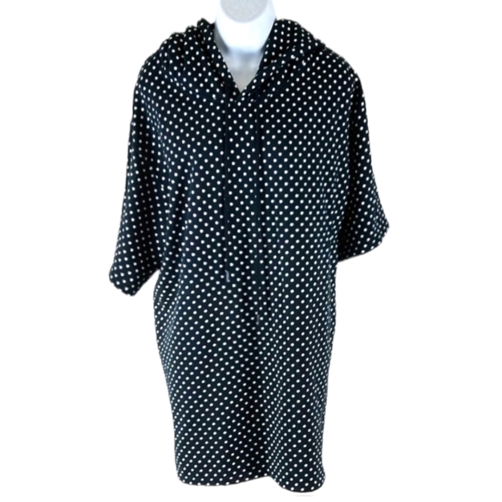 Elwood high low black and white hooded top
